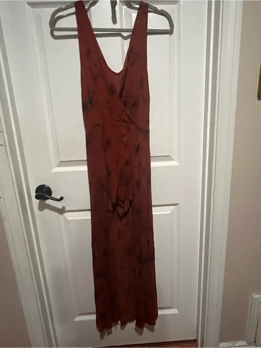 Forever 21 bohemian western floral Rust Floral V-Neck Dress Slit With Shorts